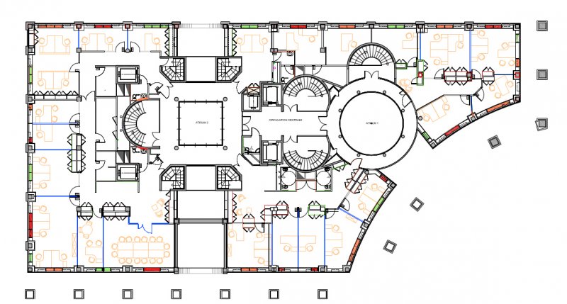 Aménagement de bureaux à Montpellier, plan d'étage